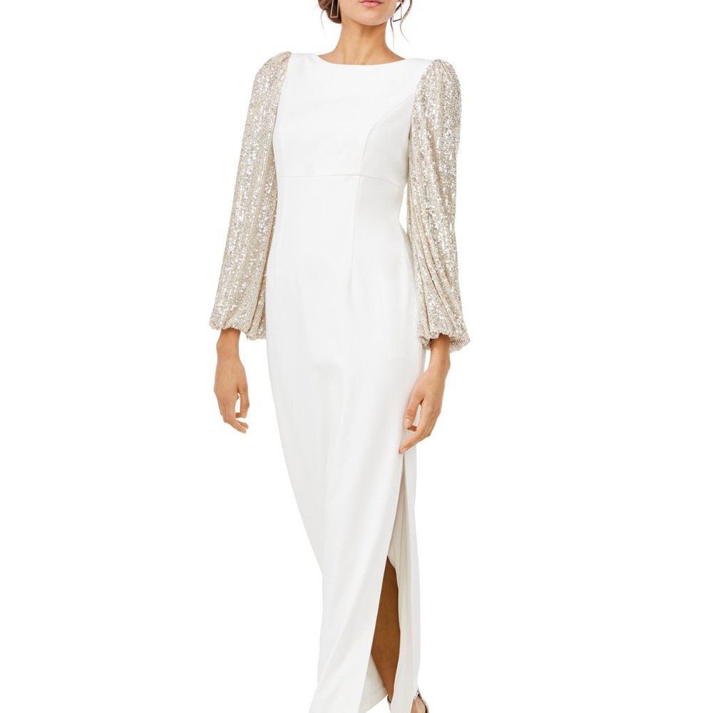 Eliza J Womens Dress Size 8 White Crepe V-Back